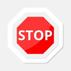 Vector illustration of Stop sign sticker