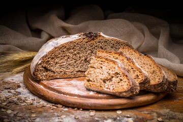 Sliced artisan bread