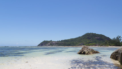 large stones in clear sea