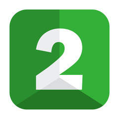 
SQUARE VECTOR NUMBER ICON 2 (green)
