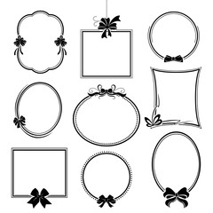 Set of frames with bows
