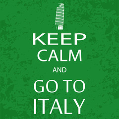 Naklejka premium banner keep calm and go to italy