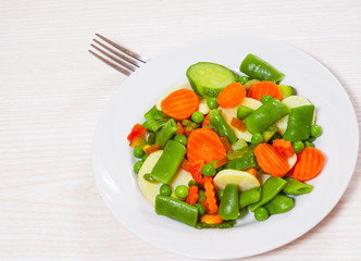 Mixed vegetables on a plate