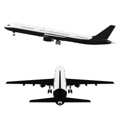 Passenger airplane isolated on white background