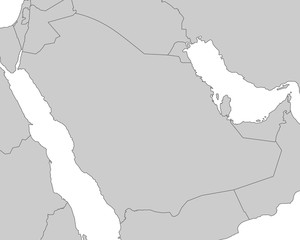 Saudi - Arabien / Karte in Grau