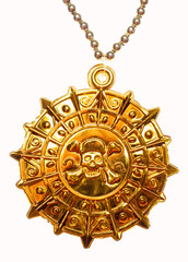 Gold pirate medallion