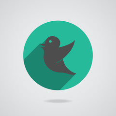 Drawing of a bird holding for social media tag