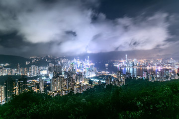 Fototapeta premium panorama view of skyscrapers in a modern city