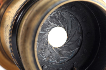 Aperture of old lens closeup