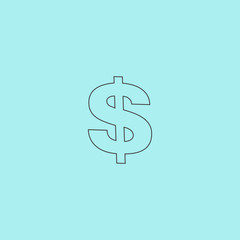 Dollar Single icon. Vector illustration.