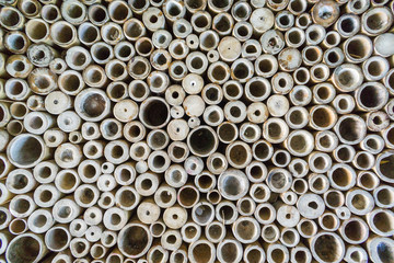 Table made of bamboo pile