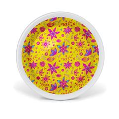 Christmas decorative plate with floral art pattern