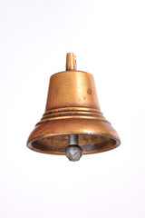 Antique copper small bell isolated on  white background