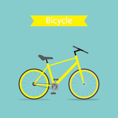yellow bicycle vector