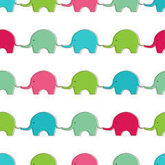 Seamless background with elephants