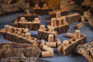 Cork wood and cork for wine
