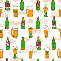 Beer festival doodle pattern