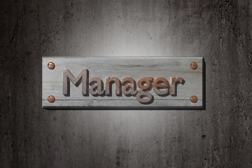 Manager placard
