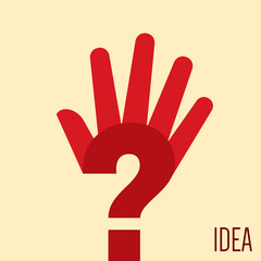 Illustration of an red hand icon with a question sign