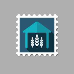 Barn flat stamp with long shadow