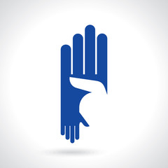 creative hand icon, a teamwork concept