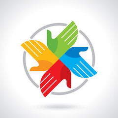creative hand icon, a teamwork concept