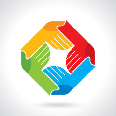 creative hand icon, a teamwork concept