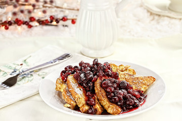 Cranberries over French Toast