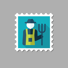 Farmers flat stamp with long shadow