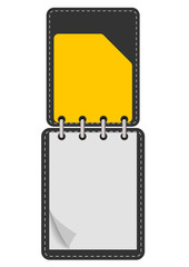 Cover black paper notebook, Vector illustration