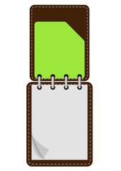 Cover  brown paper notebook, Vector illustration