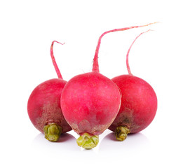 Small radish isolated on white background