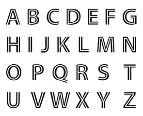 stripes Alphabet Set, vector