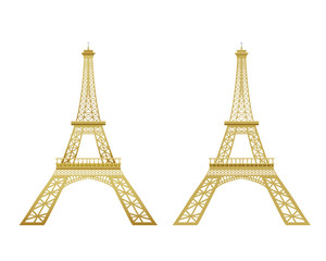 Golden Eiffel Tower vector
