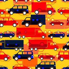 seamless pattern with colorful little cars
