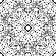 Vector Seamless Monochrome Ornate Pattern