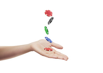 Gioco d'azzardo mano con fiche