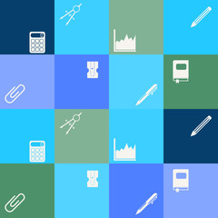 Seamless background with office icons for your design