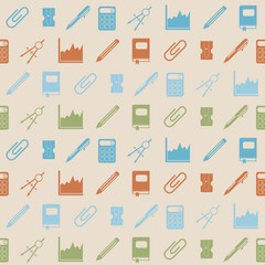 Fototapeta premium Seamless background with office icons for your design
