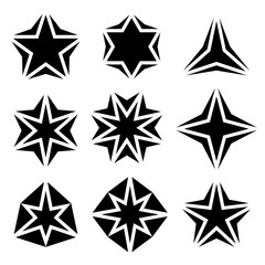 vector black star symbols