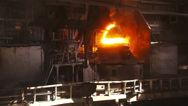 Working crane on the background of the BOF