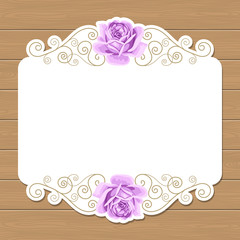 Wood background with roses