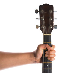 hand holding guitar
