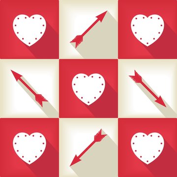 Happy Valentine Day pop-art pattern with love and February 14 symbols. vector eps8