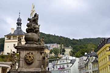 Fototapeta na wymiar Architecture from Karlovy Vary and sky