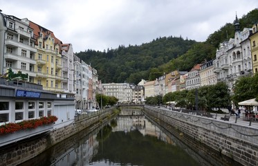 Architecture from Karlovy Vary and sky