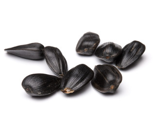 Sunflower seeds  isolated on white background close up