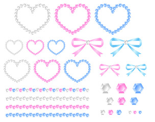 ラインストーン　単体・ハート・ライン　セット