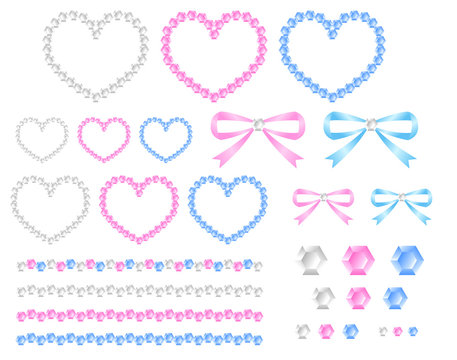 ラインストーン　単体・ハート・ライン　セット