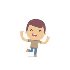 illustration of a simple flat style funny casual character
